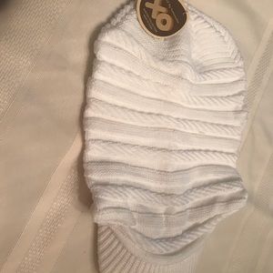 White Cable Knit Dread Tam Rasta Cap OS NWT